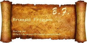 Brunyai Frigyes névjegykártya